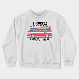 S-Curves Rodanthe, NC Summer Sunglasses on the Fourth Crewneck Sweatshirt